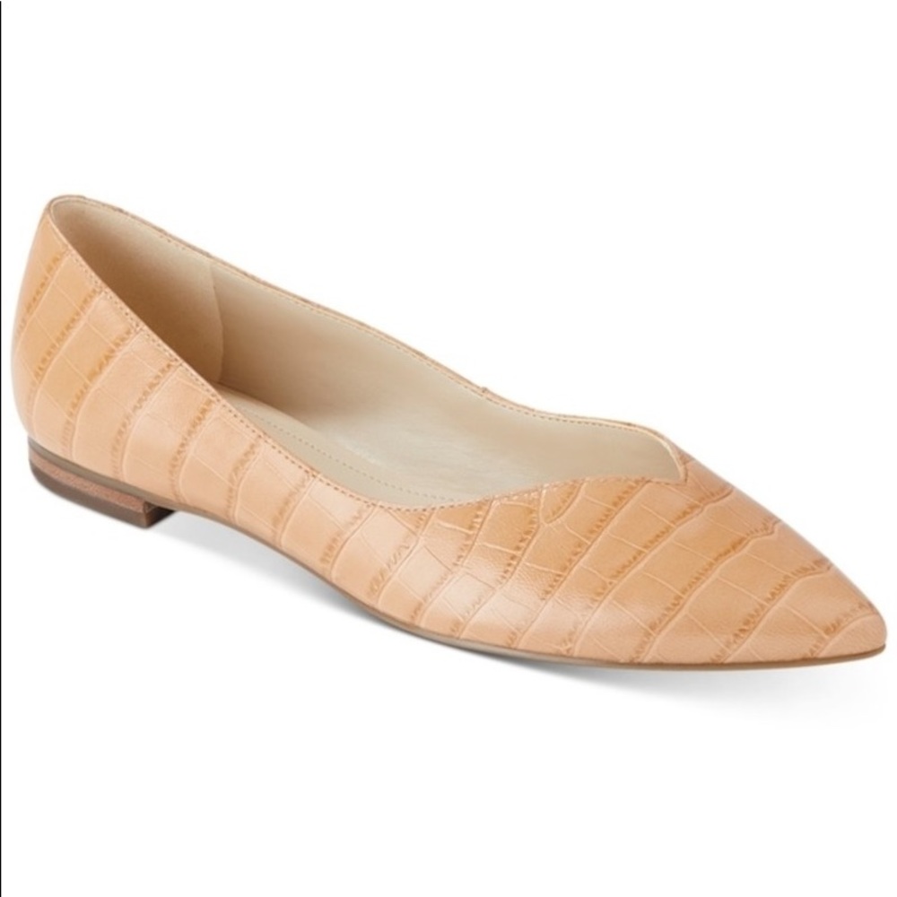 Marc Fisher Analia Leather Pointed Toe Fla…
